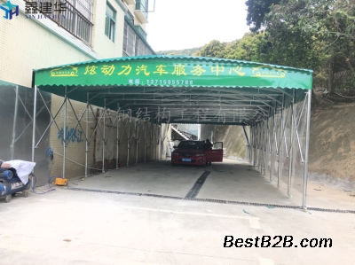 花都区电动推拉篷雨棚厂家,广州汽车店铺伸缩蓬价格低