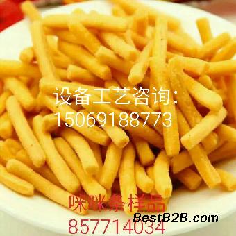 全套油炸膨化小食品生产线,咪咪条蟹味酥小零食生产