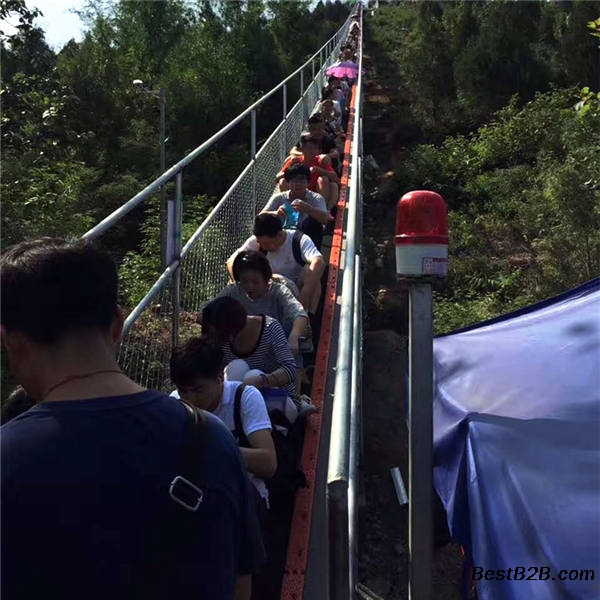 景区魔毯与索道区别 高空飞天魔毯传送带代步游乐设备