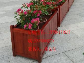 园林实木花箱、酒店木制花盆、防腐花池