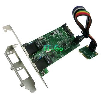 RJ45接口mini pcie扩展卡 双千兆网卡