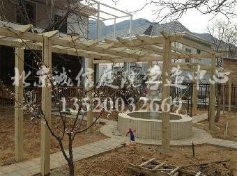 房山屋顶花园设计施工,制作屋顶花架、葡萄架施工