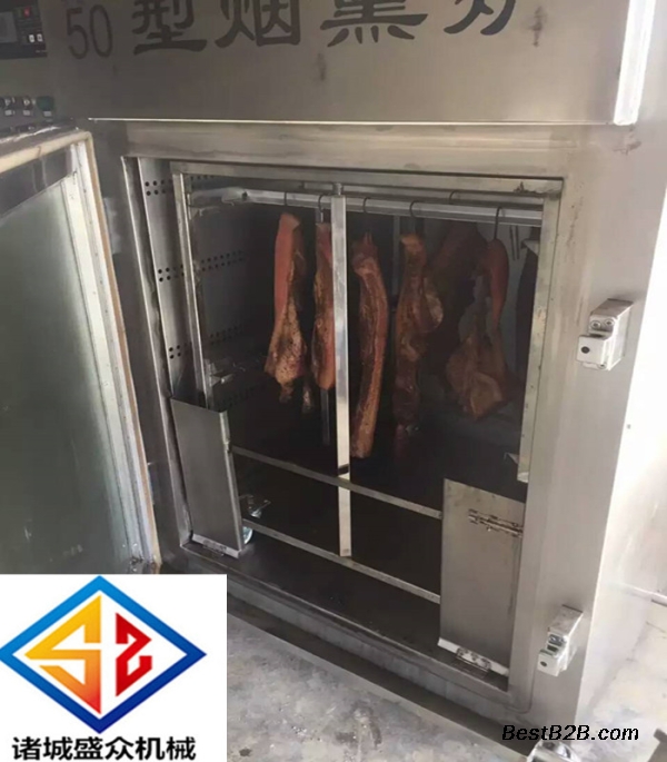 全自动燃气烟熏炉 甘肃腊肉加工设备 新型熏鸡上色机