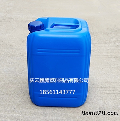 白色蓝色20L塑料桶20L闭口塑料桶小口方形化工桶