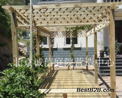 海淀园林景观设计制作假山水池花架亭子栅栏公司