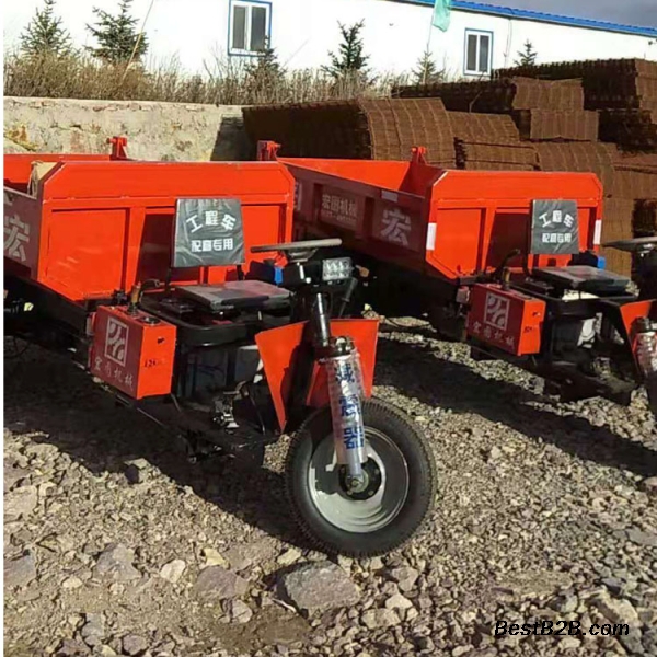 电动矿车 三轮自卸车 宏图3T电动工程车承重大